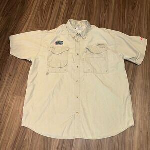 Columbia University of Florida Gators Fishing Shirt Mens XL short‎ sleeve Button